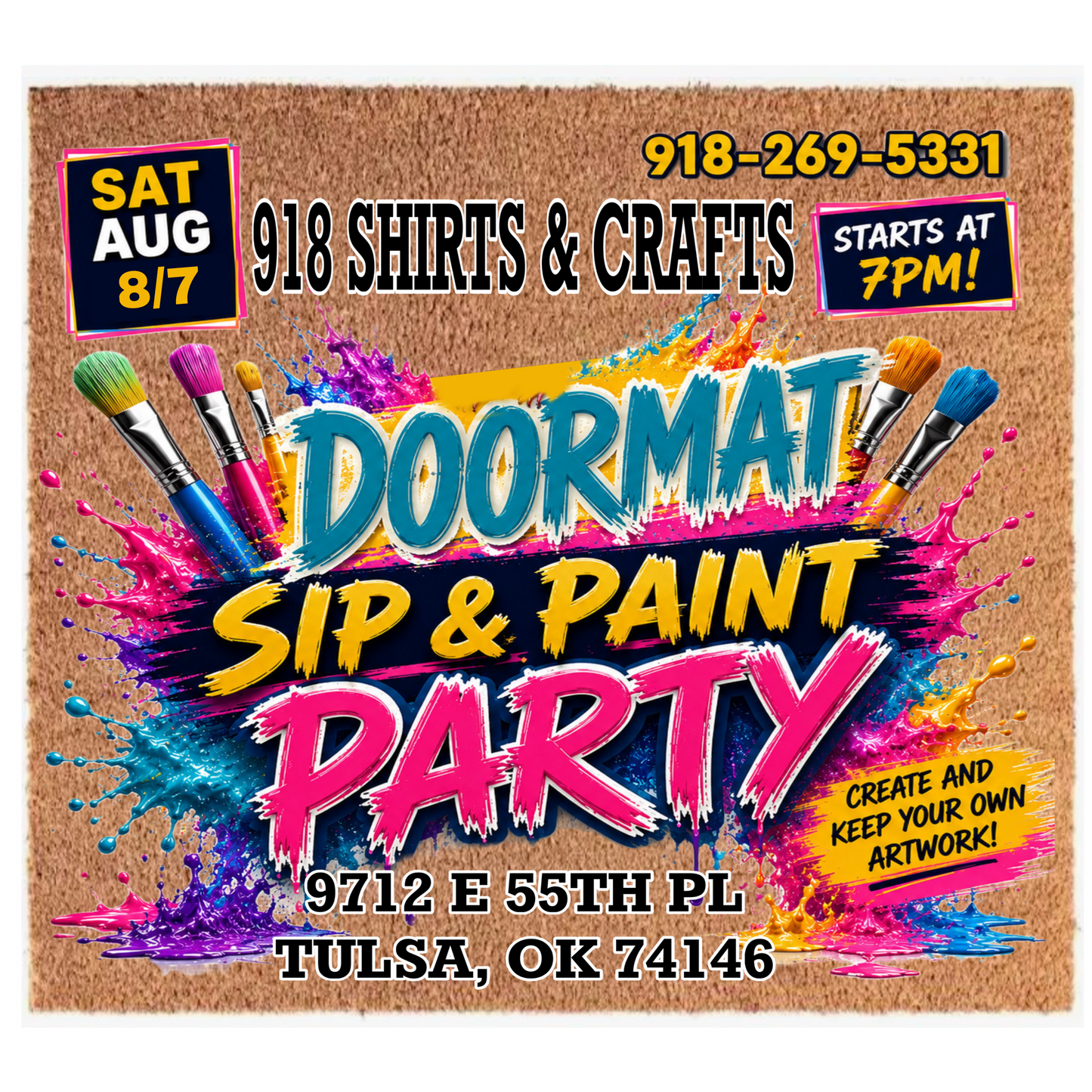 Doormat Paint Party 8/7