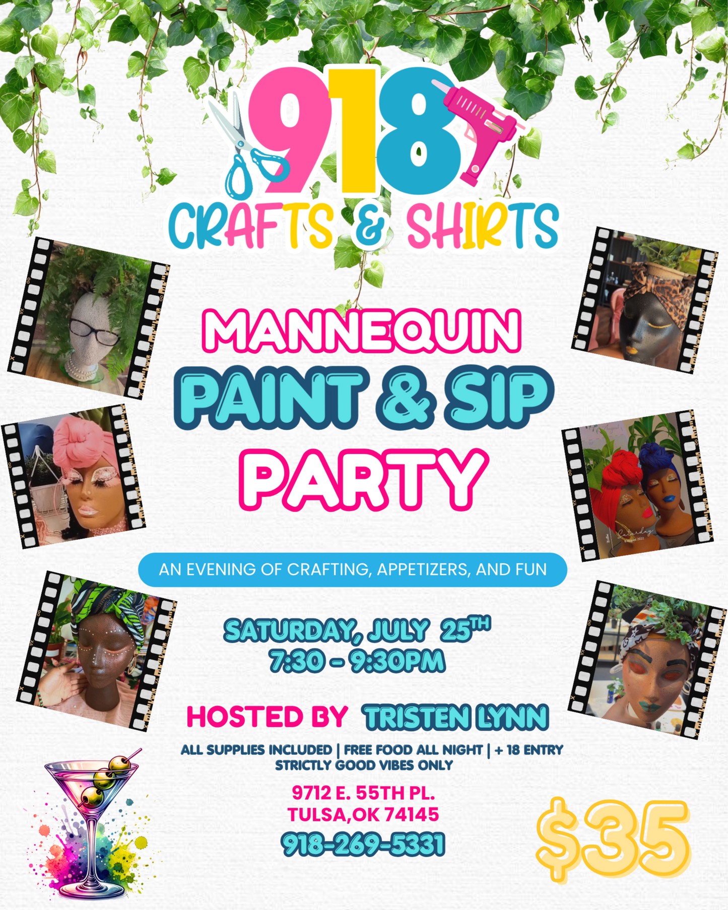 Mannequin Head Sip & Paint