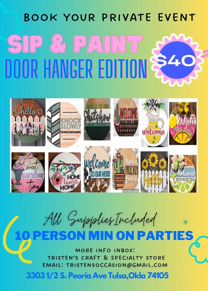 Door Hanger Paint Party