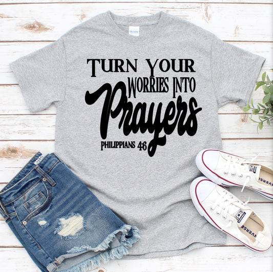 Turn your worries into PRAYERS